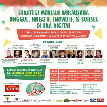 "STRATEGI MENJADI WIRAUSAHA UNGGUL, KREATIF, INOVATIF & SUKSES DI ERA DIGITAL"